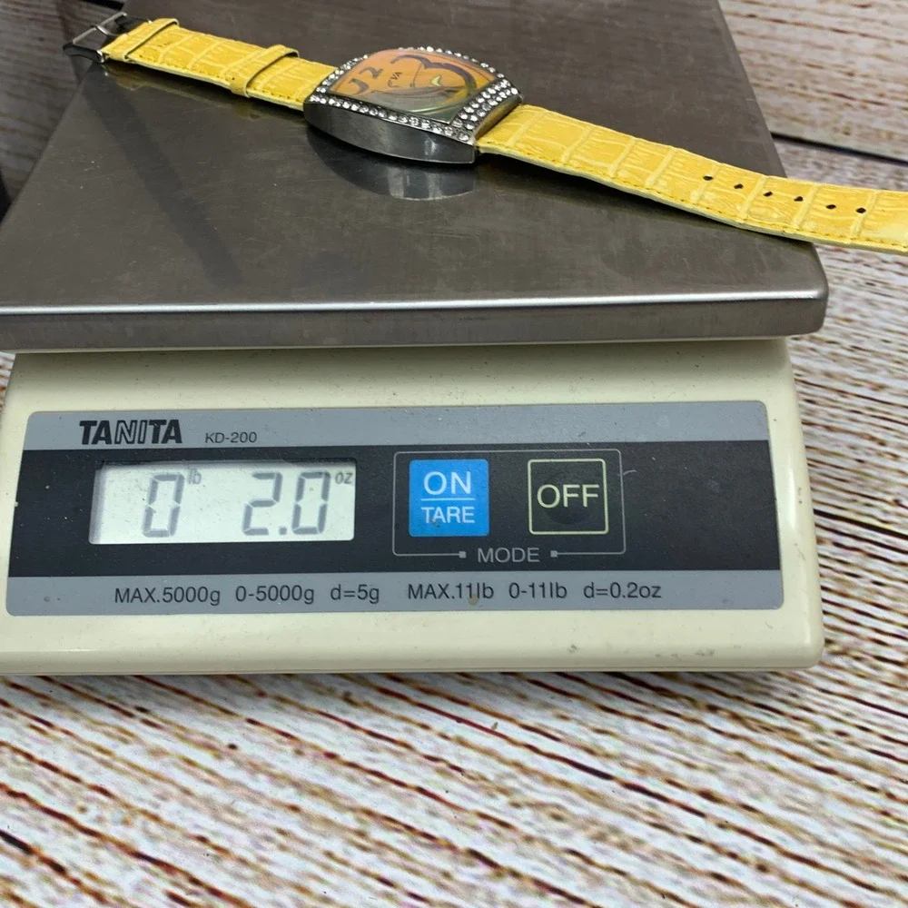 Geneva Women's Rhinestone‎ Bezel Yellow Band Quartz Wristwatch Analog 3251